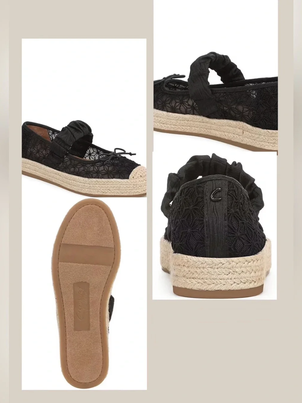 Circus by Sam Edelman Lillie Mesh Bow Detail Mary Jane Espadrille Ballet Flats